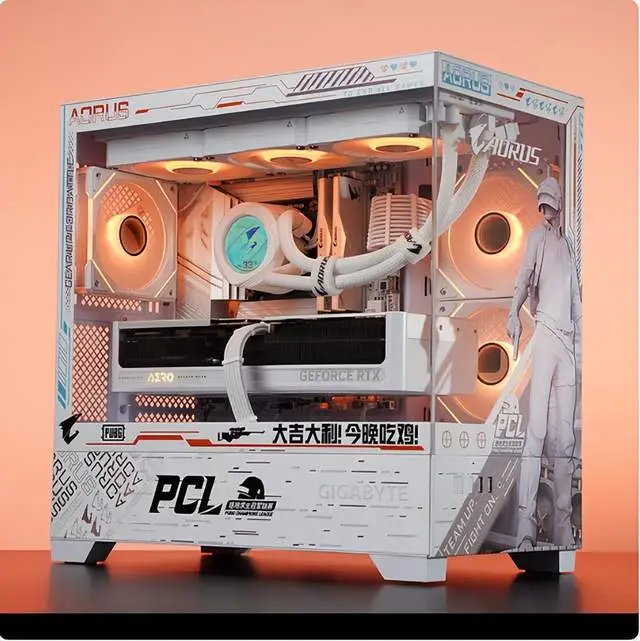 PCL秋季赛技嘉联名限定主机套装_技嘉C102与C201PUBG赛事机箱定制方案_9800X3D