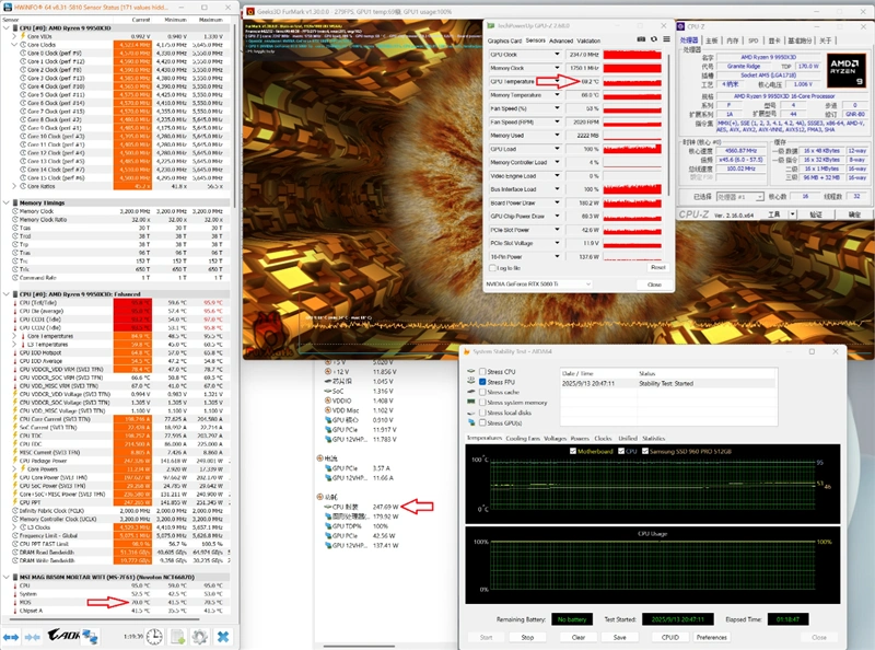 背插机箱设计创新_9950X3D_微星MPG VELOX 300R AIRFLOW PZ刀锋机箱