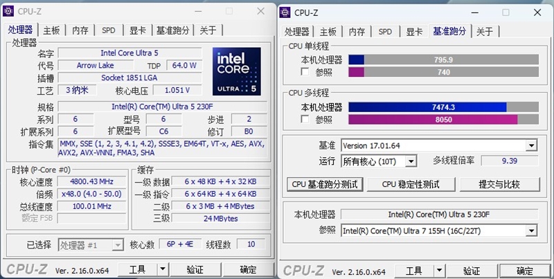 谁不爱低温静音 性能还更强的!酷睿Ultra 5 230F vs 锐龙5 9600X生产力、功耗、温度全方位对比