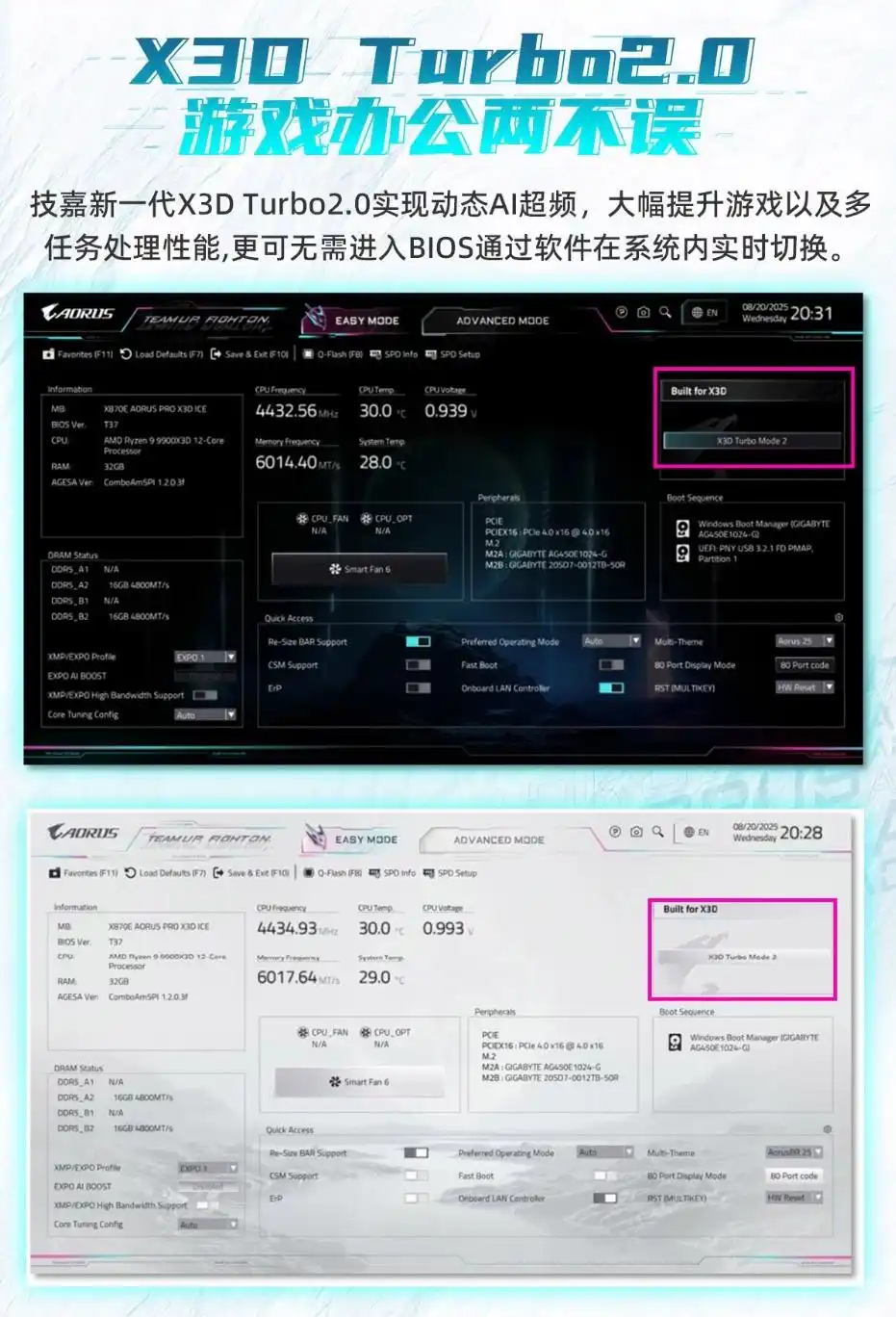 双12DIY装机套装推荐_9950X3D_锐龙79900X3D技嘉X870EX3D冰雕主板套装