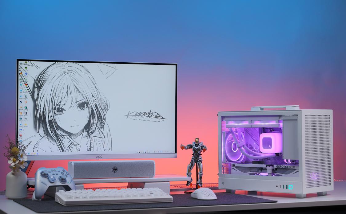 桌面小钢炮MATX机箱 高颜值小体积主机配置 5070星曜LUNA显卡_9700X