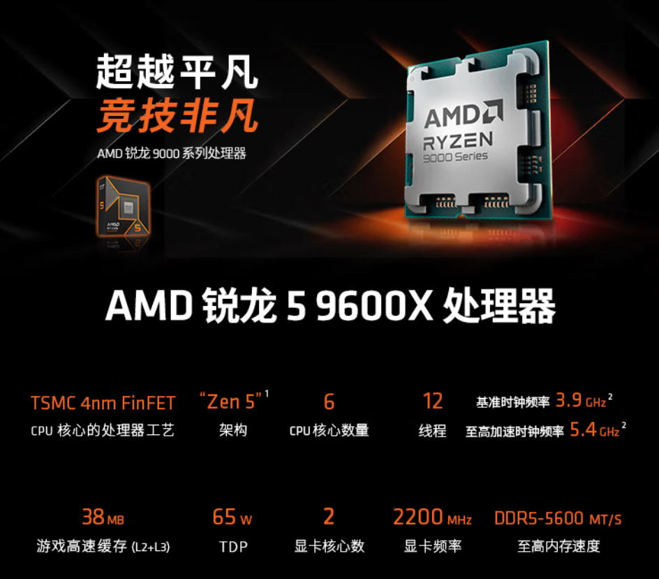 AMD锐龙59600X处理器_9600X_AM5平台升级攻略