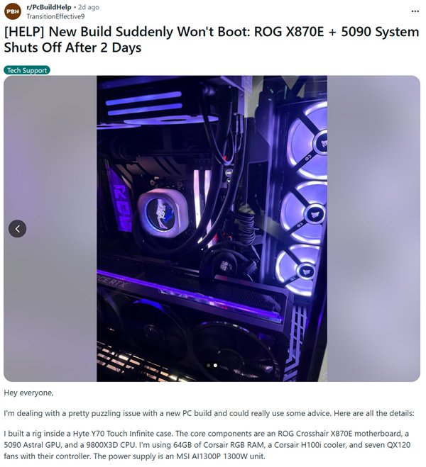 锐龙7 9800X3D 华硕主板烧毁 故障代码00_9800X3D