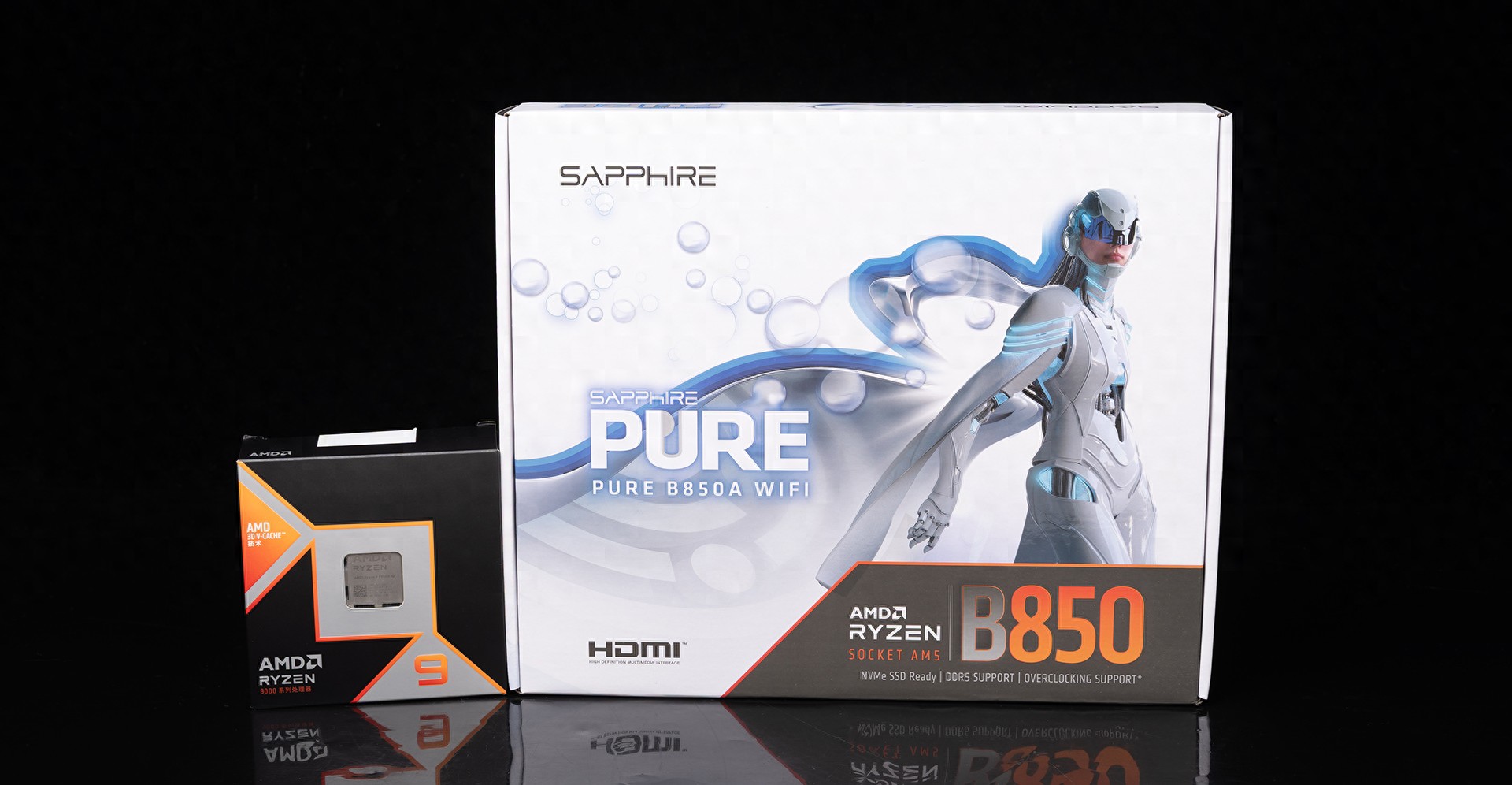 锐龙9 9950X3D B850主板性能测试_9950X3D_蓝宝石PURE极地B850A WIFI开箱评测
