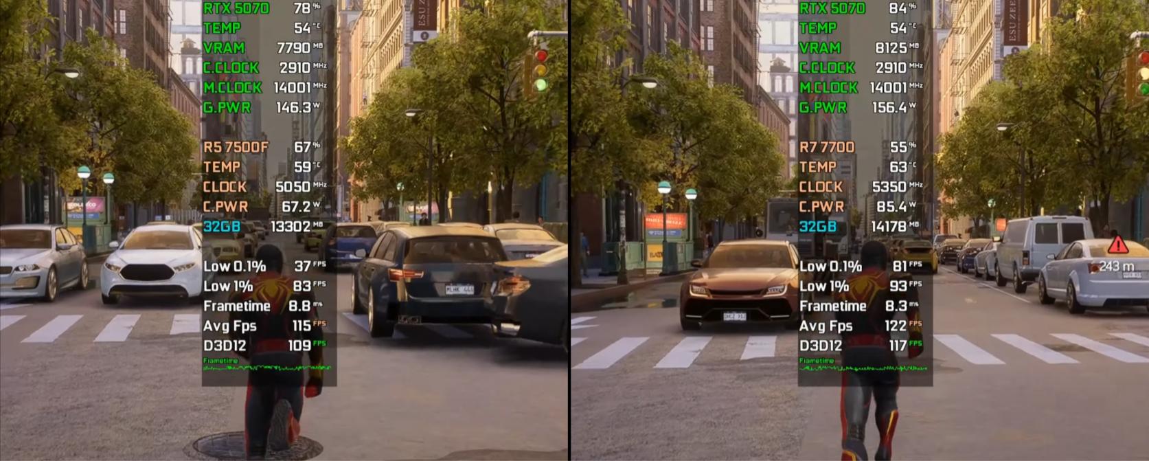 7500F_ AMD Ryzen 5 7500F vs Ryzen 7 7700 gaming benchmarks_Ryzen 5 7500F vs Ryzen 7 7700 game performance comparison
