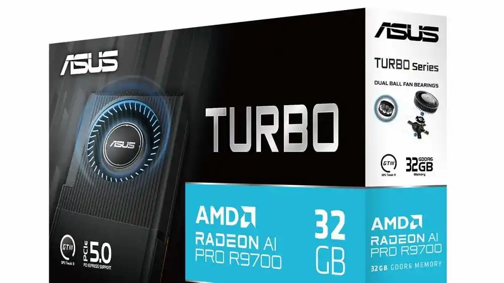 Turbo Radeon AI Pro R9700 32GB显卡_华硕Navi 48 XTW GPU显卡_9700X