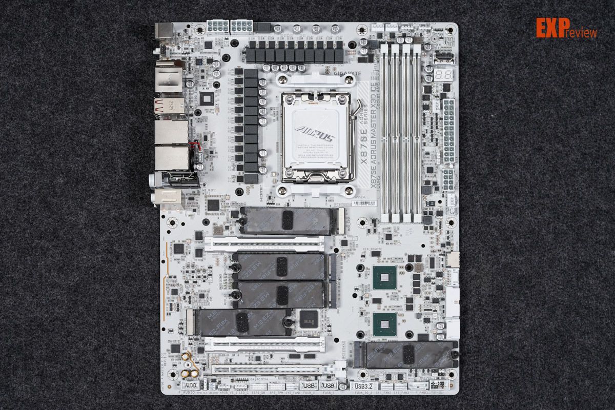 技嘉X870E AORUS MASTER X3D ICE主板 8层背钻PCB主板 X3D Turbo 2.0技术_9950X3D