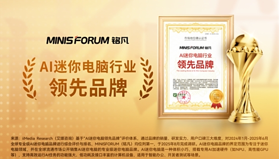 铭凡获艾媒咨询“铭凡获艾媒咨询“高性能迷你电脑全球销量领先品牌”