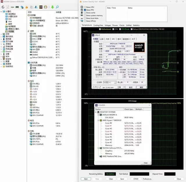 240水冷就能轻松按住9800X3D，银昕E240MAX巨幕3.95寸LCD水冷