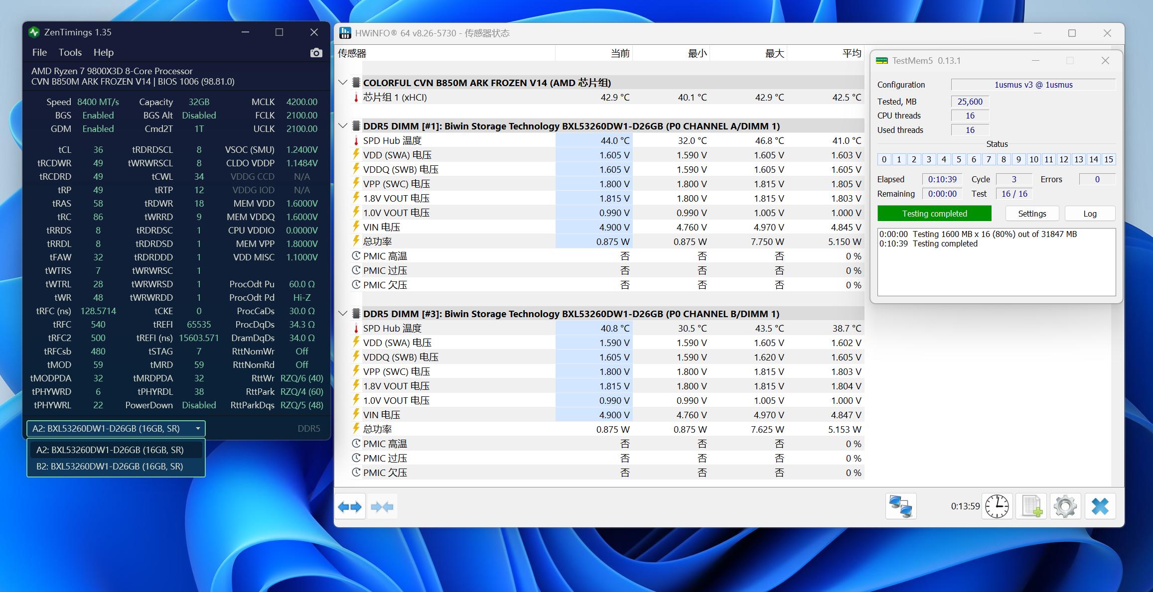 9800X3D+七彩虹B850M ARK 方舟评测：稳8400C36、三M.2、异步超频