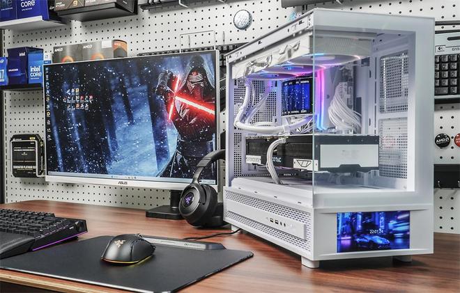 Tt钢影·透S-M Pro机箱+9950X3D+ROG B850小吹雪+索泰5080装机