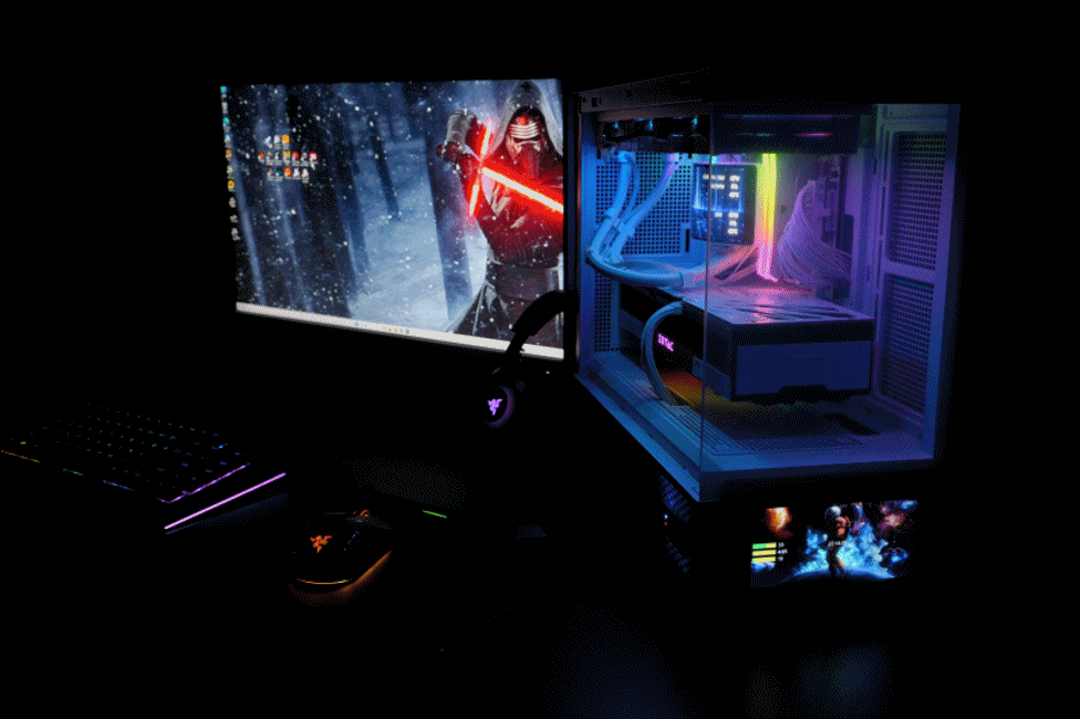 利民彩虹视界TURBO 360白色水冷双屏幕主机评测_Tt钢影透S-M Pro机箱9950X3DROG B850小吹雪索泰5080装机配置分享_9950X3D