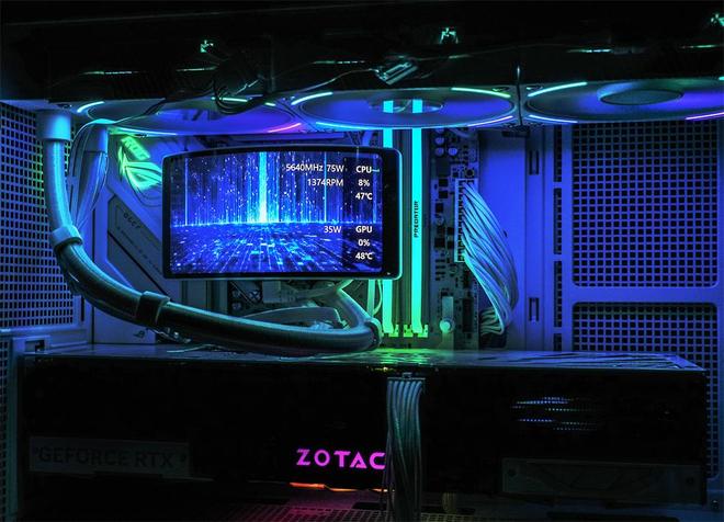 9950X3D_利民彩虹视界TURBO 360白色水冷双屏幕主机评测_Tt钢影透S-M Pro机箱9950X3DROG B850小吹雪索泰5080装机配置分享