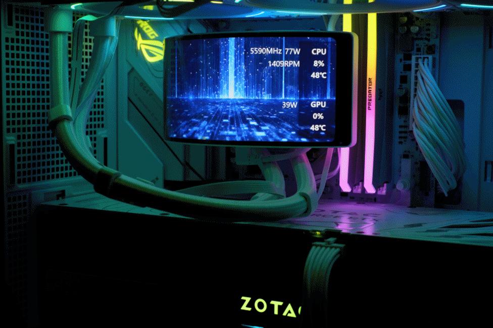 9950X3D_利民彩虹视界TURBO 360白色水冷双屏幕主机评测_Tt钢影透S-M Pro机箱9950X3DROG B850小吹雪索泰5080装机配置分享