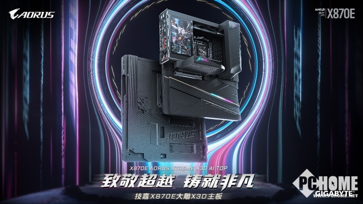 专为AMD Ryzen X3D打造 技嘉X870E AORUS XTREME X3D AI TOP上市