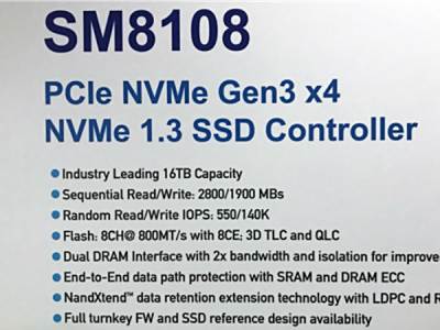 慧荣发布企业级固态硬盘主控SM8108