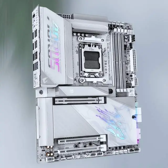 技嘉X3D AORUS PRO X3D ICE主板 AMD锐龙9 9800X3D处理器 双十二装机清单_技嘉B850M AORUS PRO WIFI7电竞雕 中端主板推荐_9800X3D
