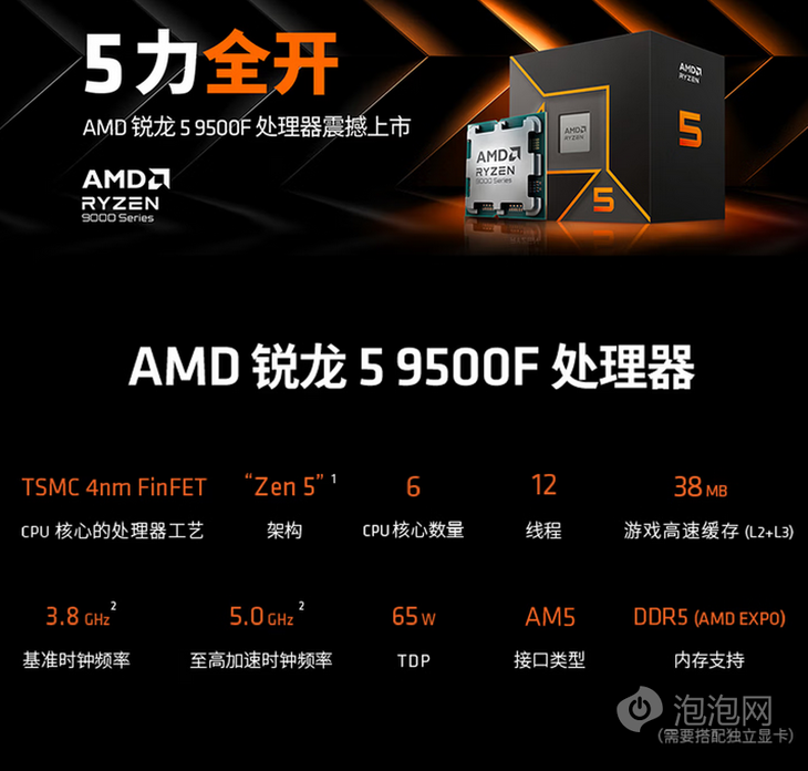 千元左右无核显处理器对比_锐龙5 9500F游戏性能评测_7500F