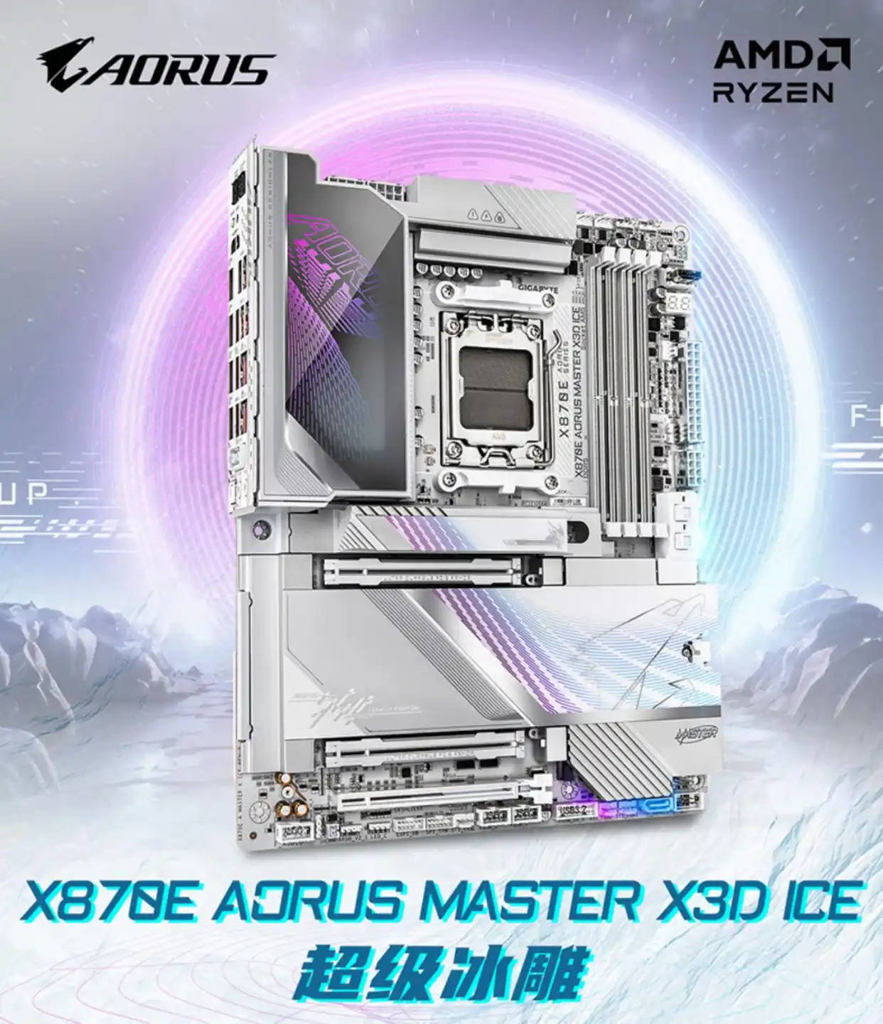 技嘉X3D Turbo 2.0 X870E AORUS PRO X3D ICE 电竞冰雕 X870E AORUS MASTER X3D ICE 超级冰雕_9950X3D