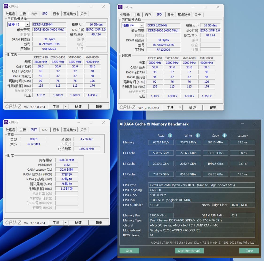 乔思伯X400机箱_9800X3D_白色配件装机配置单