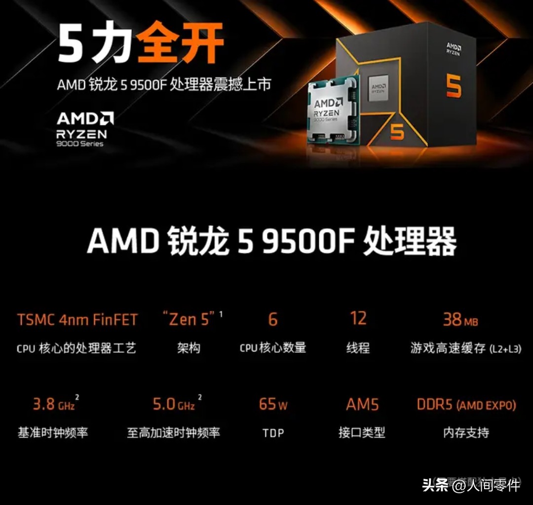 AMD R5 9500F vs Intel i5 14600K 中端CPU选择 游戏生产力处理器_9500F