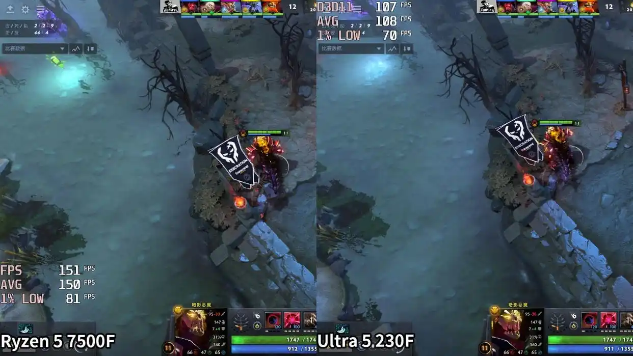 7500F_酷睿Ultra 5 230F 战地6 性能测试_锐龙5 7500F 使命召唤22 性能对比