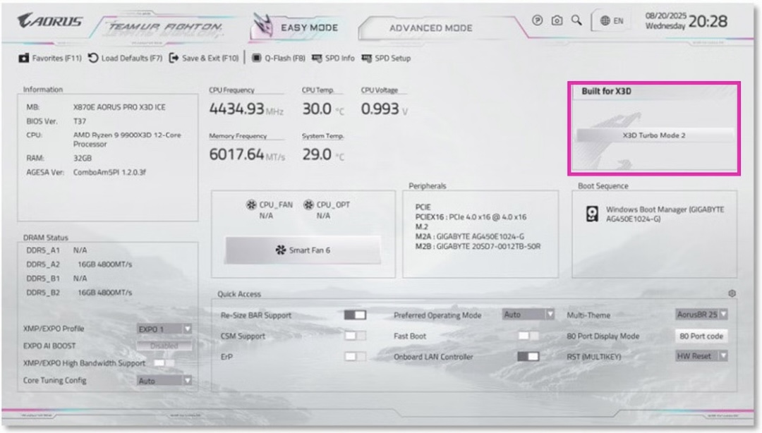 AMD锐龙79800X3D 技嘉X3D鸡血模式2.0 性价比 9850X3D 9800X3D_9800X3D
