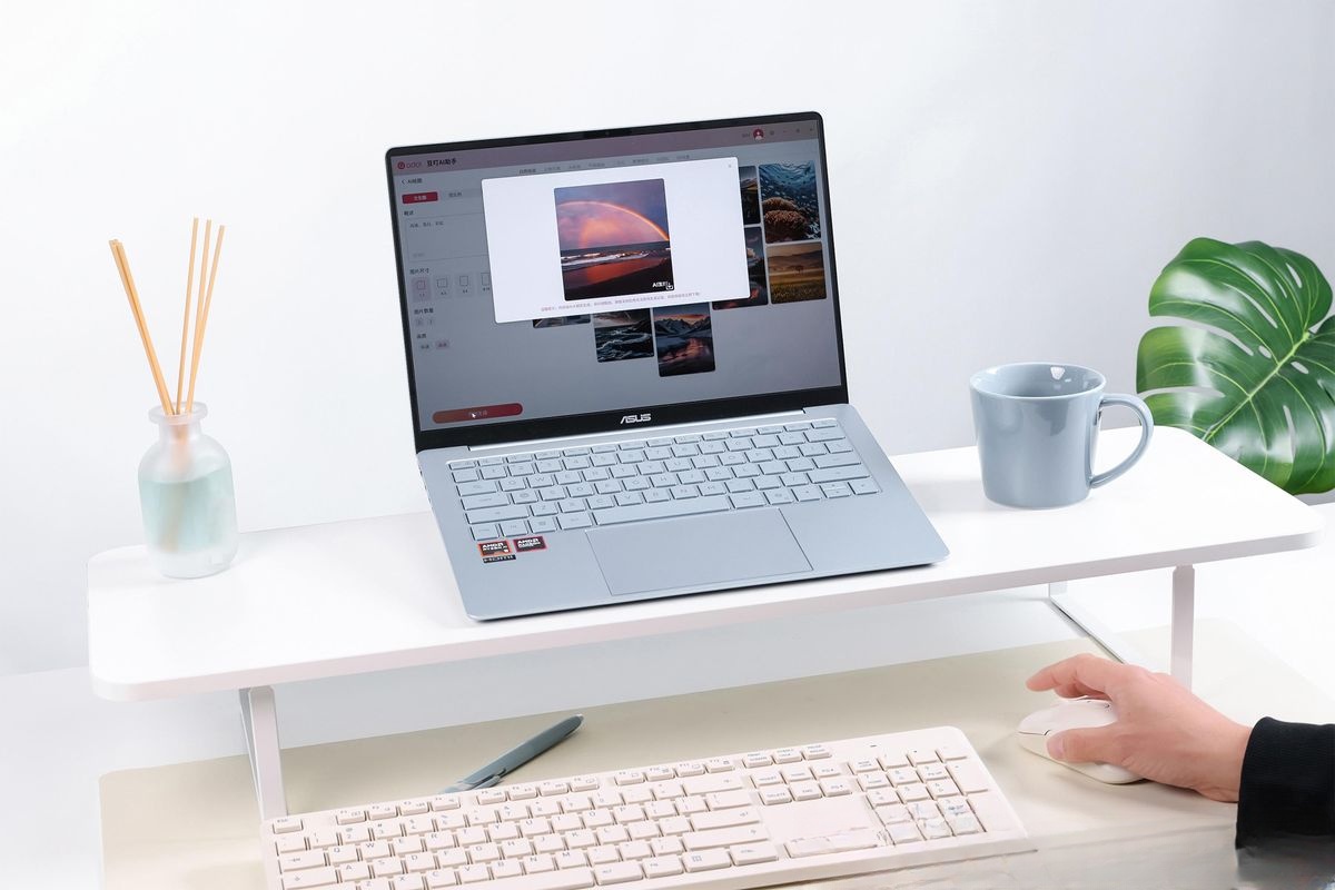 华硕a豆14 Air 2026款 990克轻薄本 AMD锐龙AI 9 H 465 70Wh电池 29.6小时续航 豆叮AI助手 本地AI算力 59_Ryzen AI