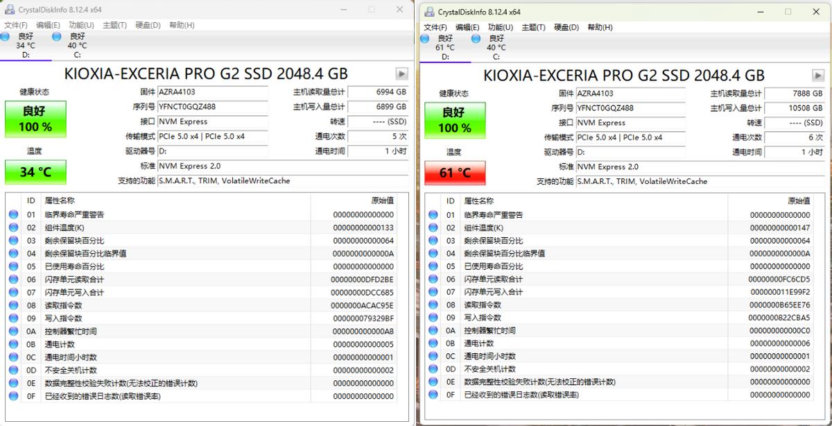 5700G_铠侠EXCERIA PRO G2 SSD PCIe 5.0 性能测试 _ VE10 14900MB/s 顺序读取 SSD 选购 