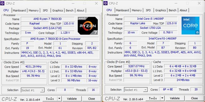 AMD Ryzen 7 7800X3D对比Intel Core i5-14600K_装机DDR4平台选择_7800X3D