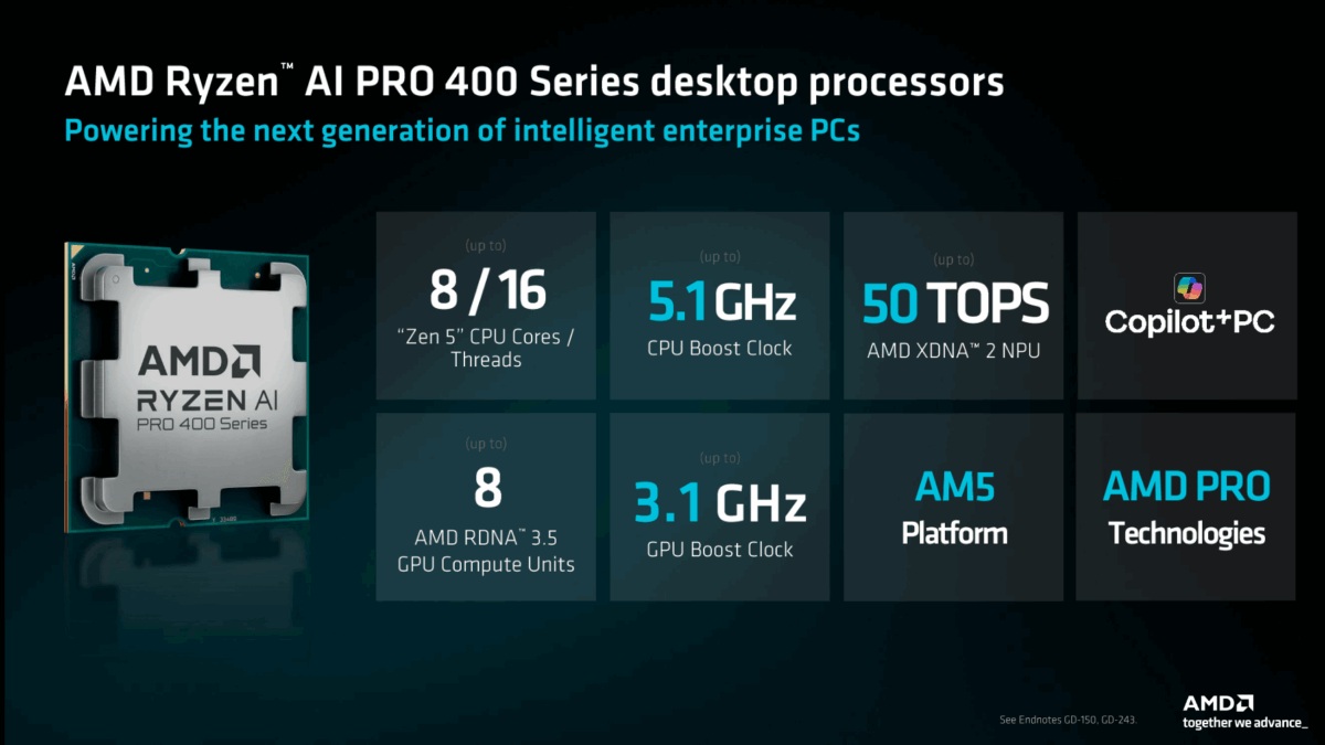Ryzen AI_Ryzen AI 400桌面系列 AMD Zen 5 CPU核心 RDNA 3.5核显