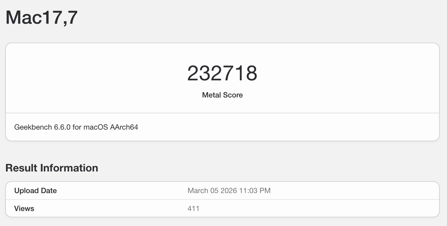 16 英寸 MacBook Pro M5 Max 跑分数据_M5 Max 芯片 MacBook Pro 性能跑分_9950X3D
