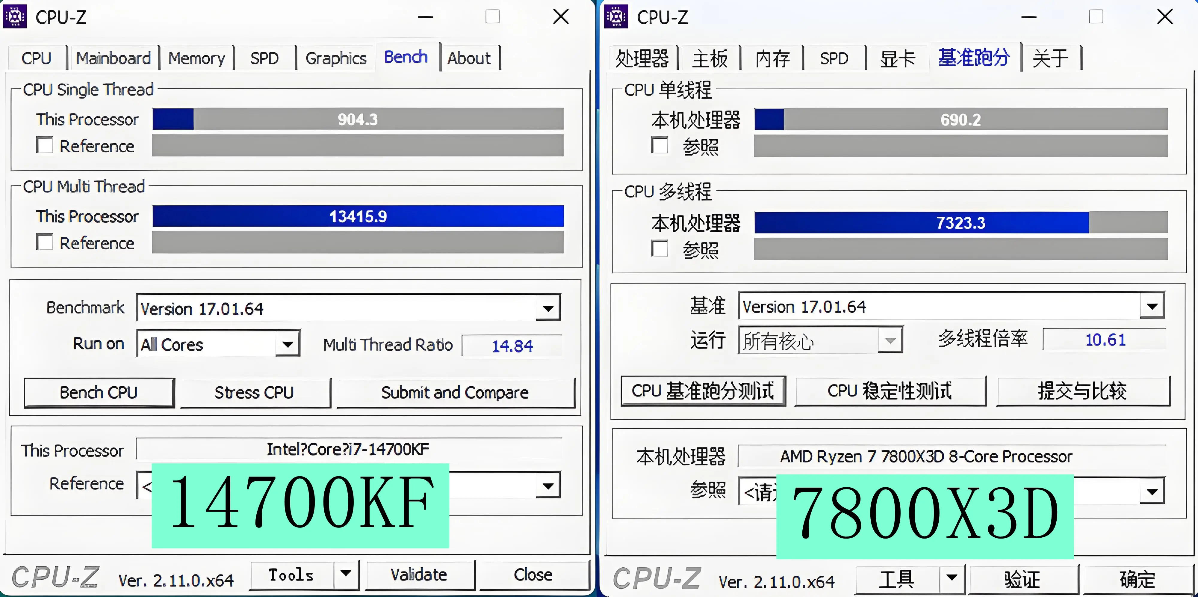 7800X3D_英特尔酷睿i7-14700KF 对比 AMD 锐龙7 7800X3D _ 游戏CPU性能评测 X3D vs i7-14700KF