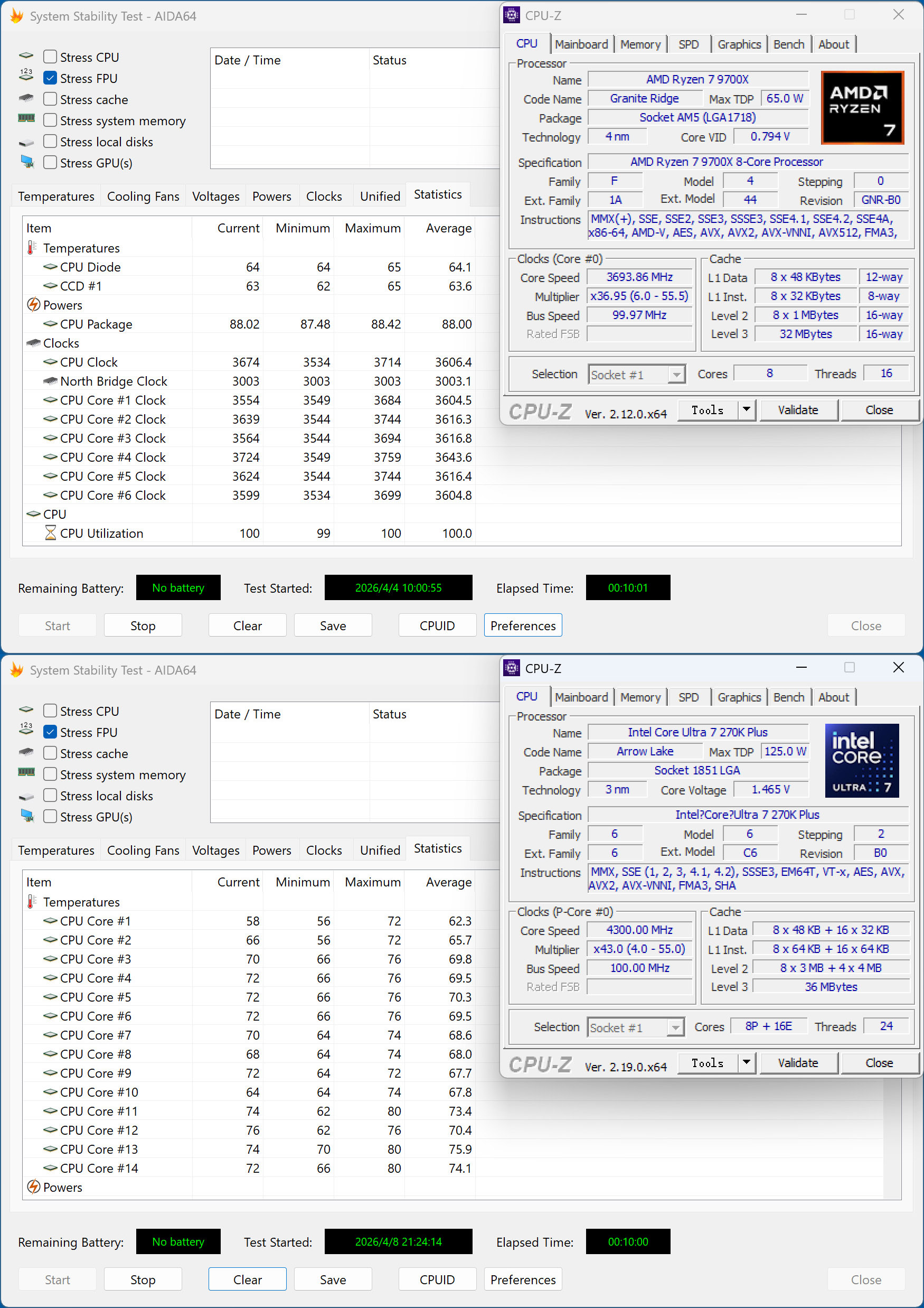 锐龙7 9700X 性能评测 Ultra7 270K Plus_锐龙7 9700X Ultra7 270K Plus 对比测试_9700X