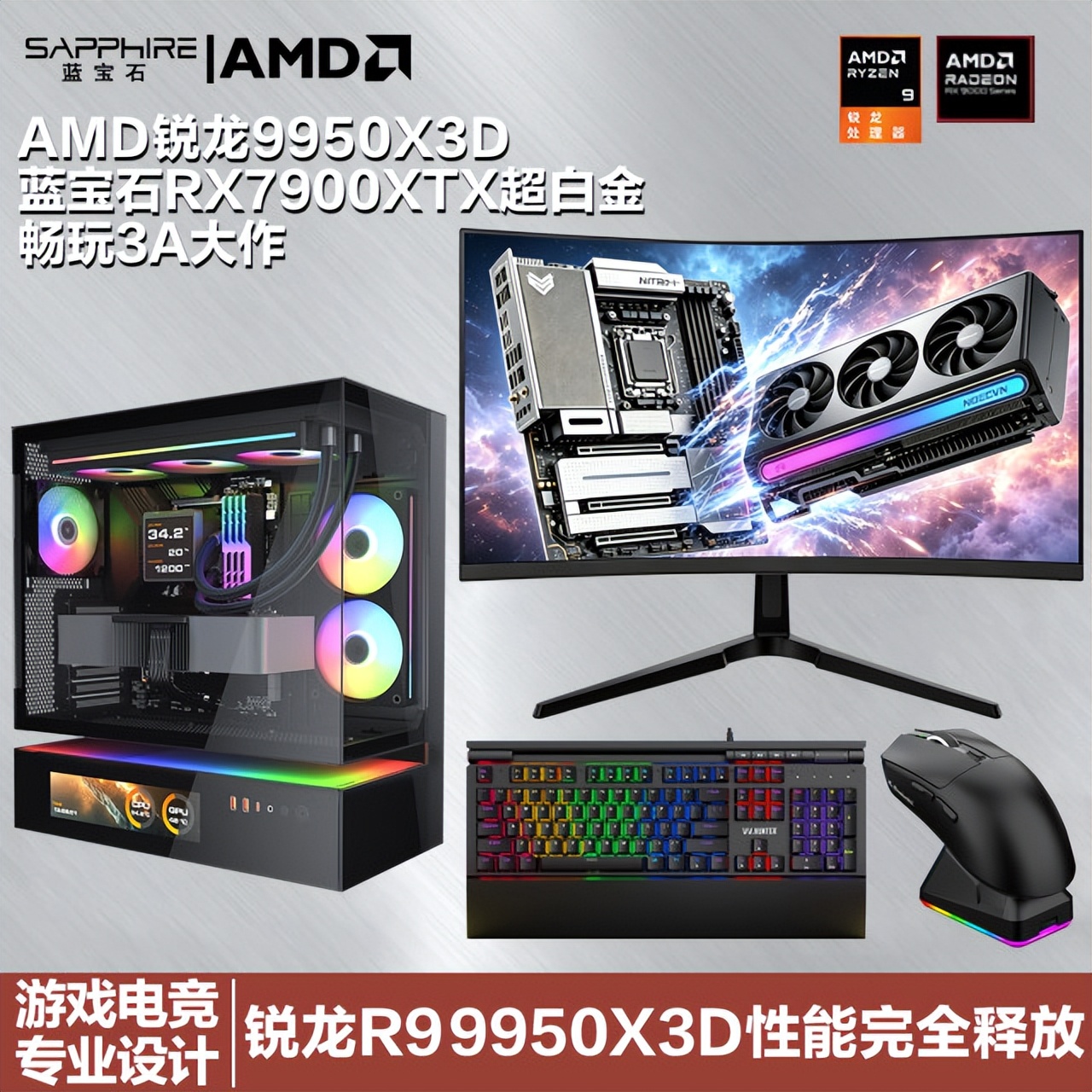 9950X3D_ 蓝宝石RX7900XTX GAMING OC VX 24GB显卡性能分析 _AMD锐龙R9-9950X3D旗舰配置 DIY装机评测 