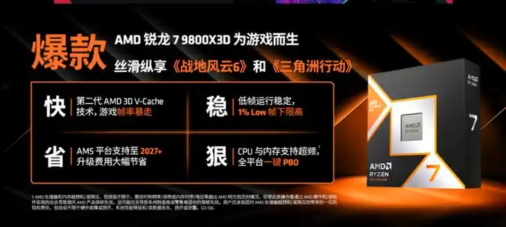 AMD锐龙7 9800X3D 3D V-Cache 游戏性能_9800X3D