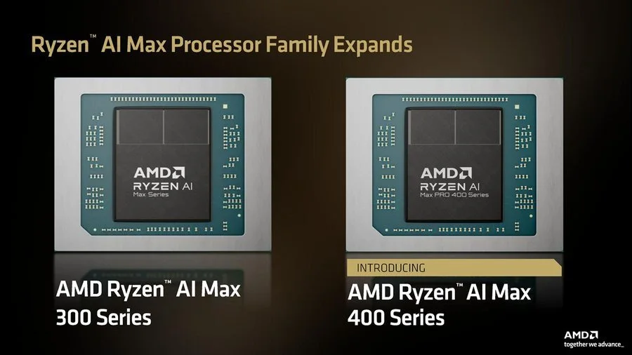 AMD发布Ryzen AI Max 400系列处理器，最高支持192GB统一内存