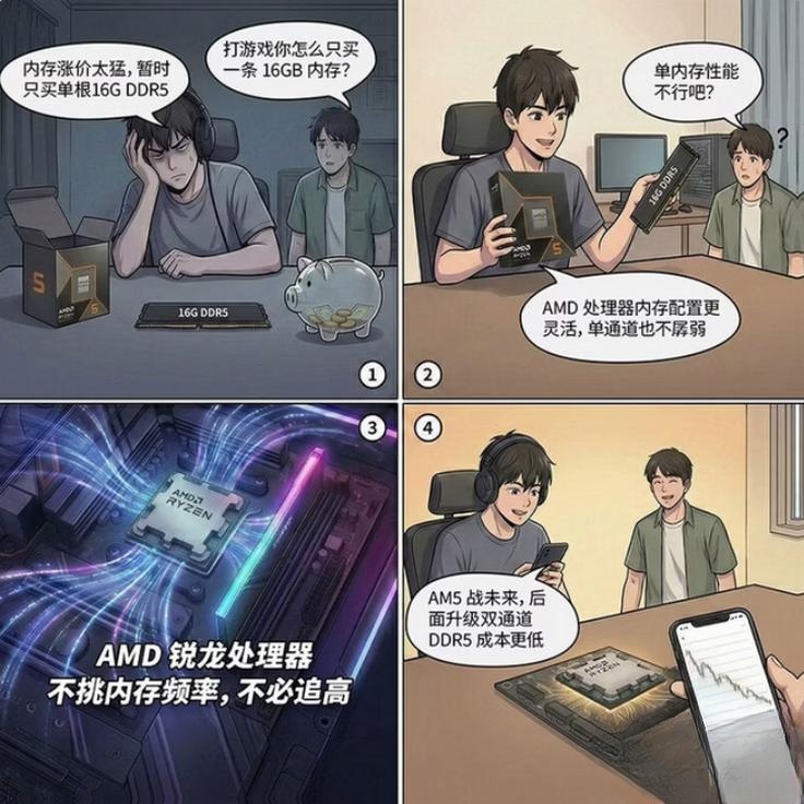9600X_中端价位游戏性能优化_AMD锐龙5 9600X单通道DDR5攒机方案
