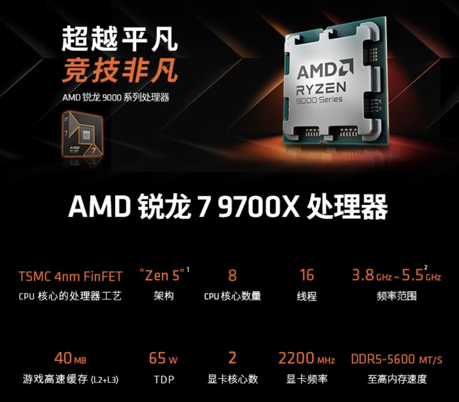 618装机推荐_AMD R7 9700X配置单_9700X