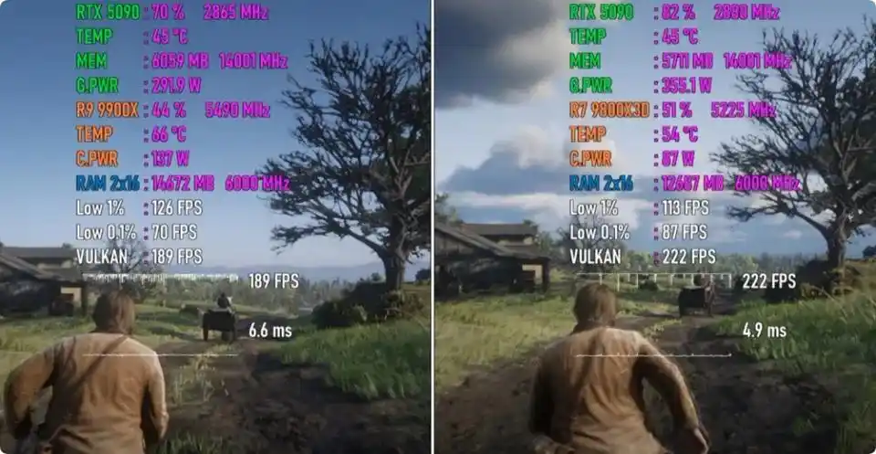 9800X3D_Ryzen 7 9800X3D vs Ryzen 9 9900X game performance comparison _ 3D V-Cache vs 12 core gaming CPU test
