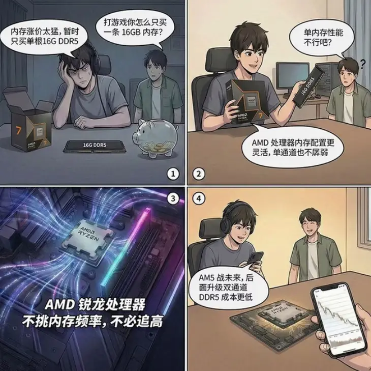 AMD锐龙7 9700X游戏性能评测_9700X_AMD锐龙7 9700X单通道DDR5装机方案