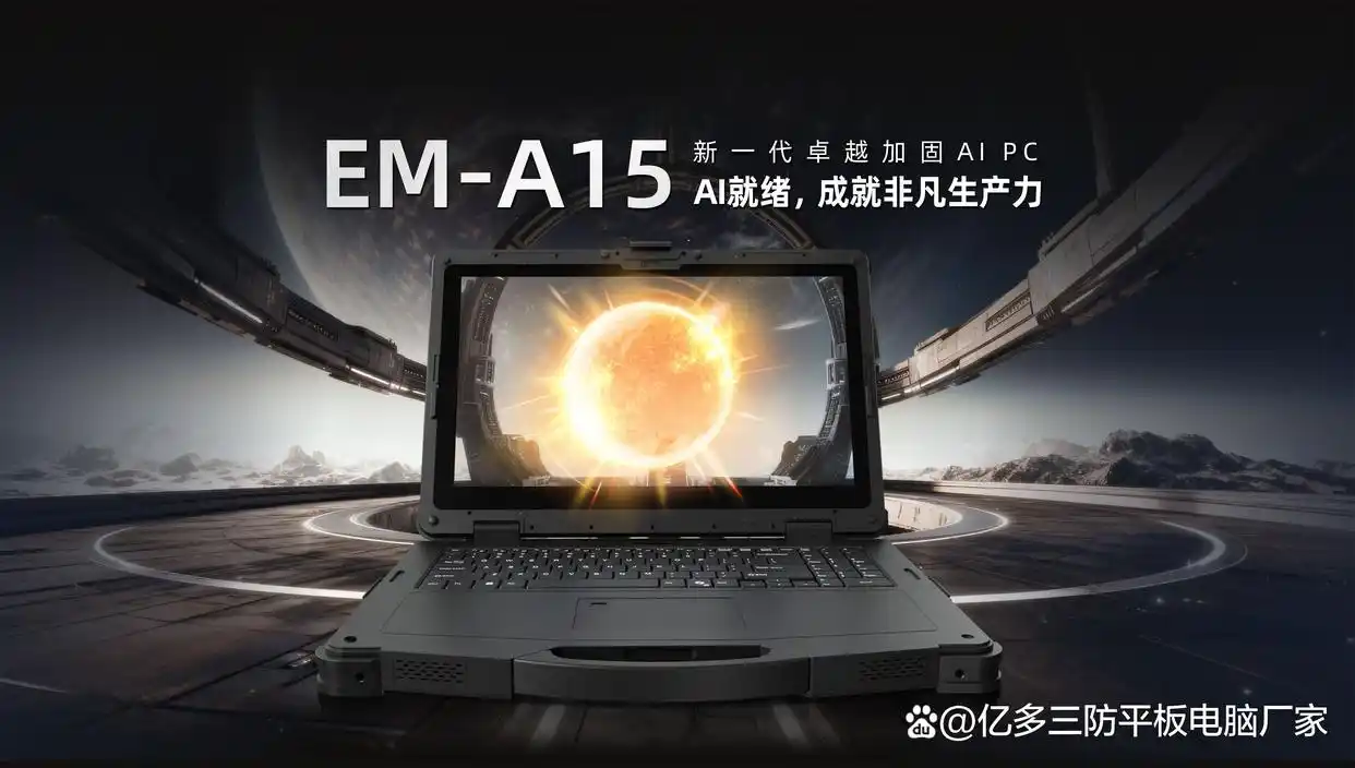 亿道信息EM-A15加固AI PC笔记本_15寸三防Windows加固工业AI三防笔记本电脑_Ryzen AI