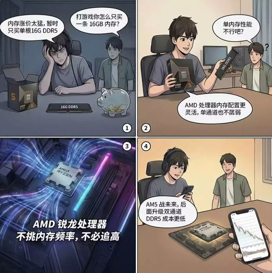 开学宿舍娱乐首选！锐龙5 9600X单通道DDR5+RX 9060XT显卡
