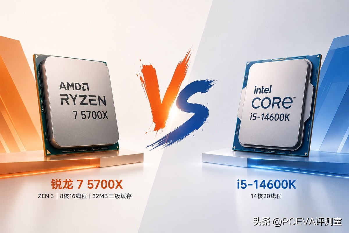 DDR4平台锐龙7 5700X对比酷睿i5 14600K游戏性能_DDR4装机性价比锐龙7 5700X评测_5700G